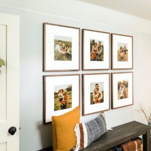 whcc_family_gallery_of_six_woodland_walnut_frames_with_mat