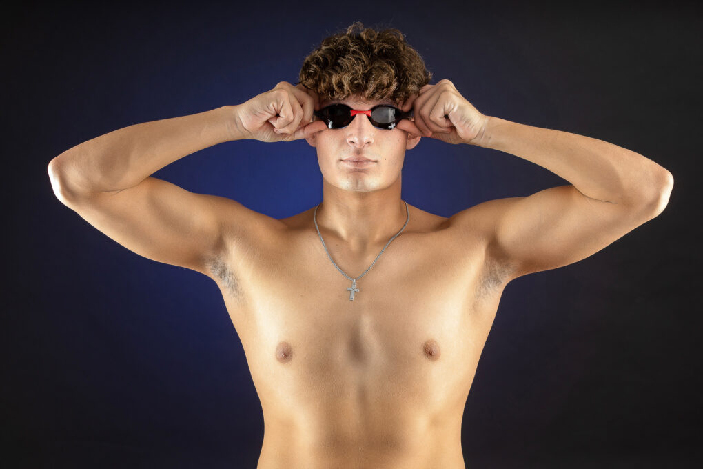 Swim Team Senior Portrait For Guys