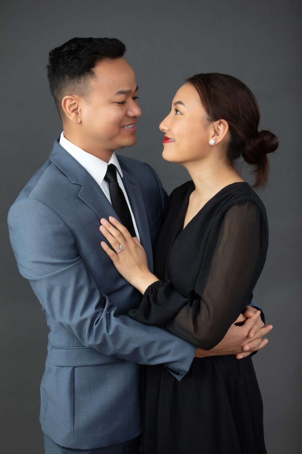 Family Studio Photo on Gray Backdrop in Atascocita